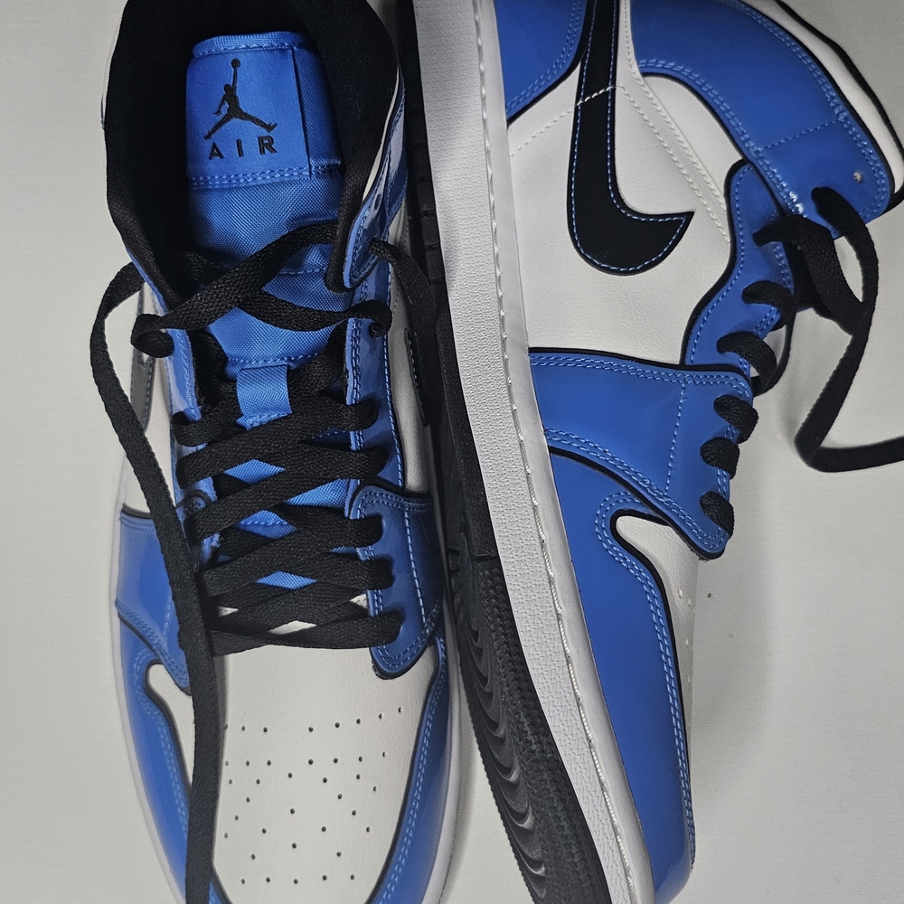 New Nike Air Jordan -Patent Leather Blue and White DD6834-402 No Box - Picture 3 of 13
